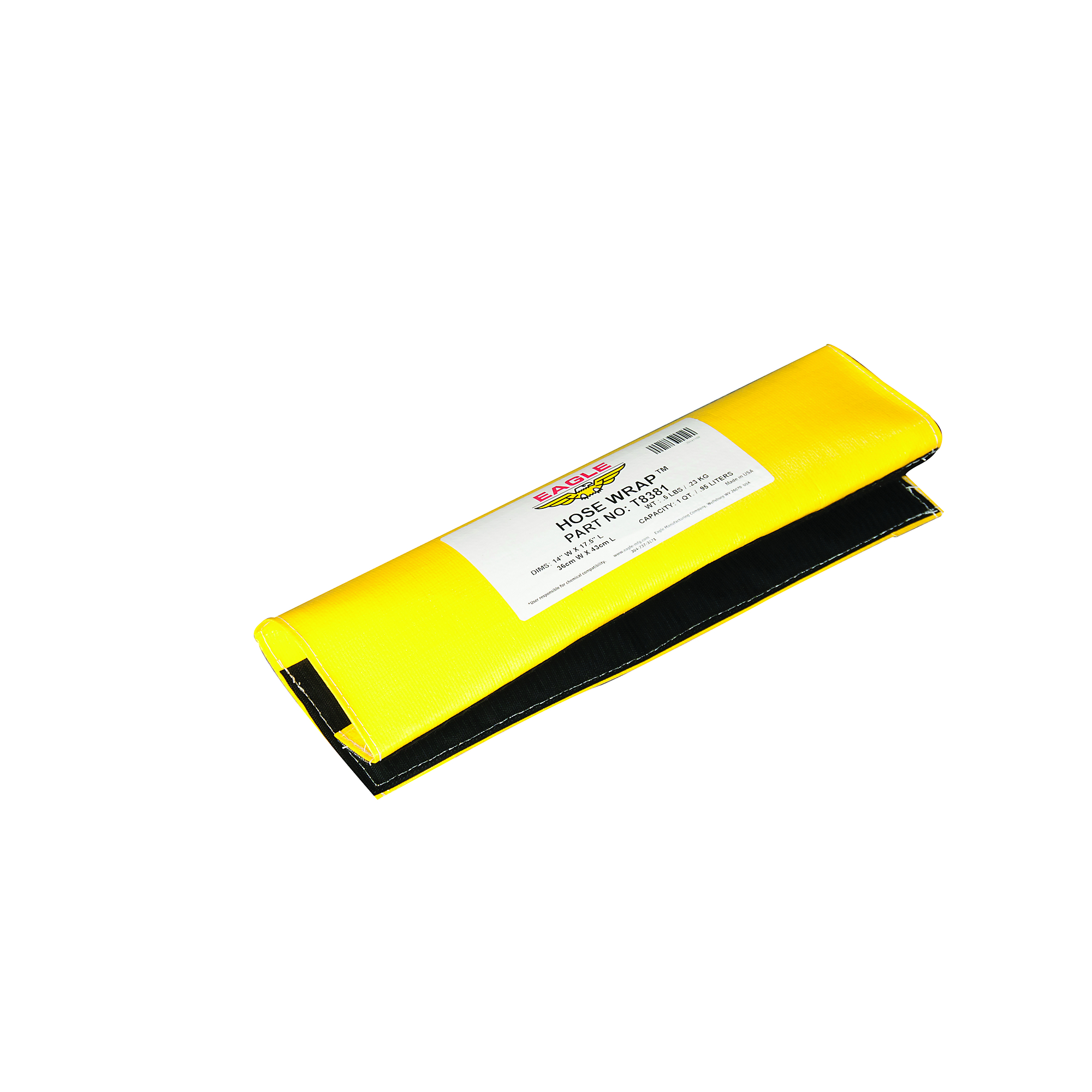 Eagle DripNEST Hose Wrap — Fits 6in. to 8in. Hose, Chemically Resistant, Yellow, Model# T8383